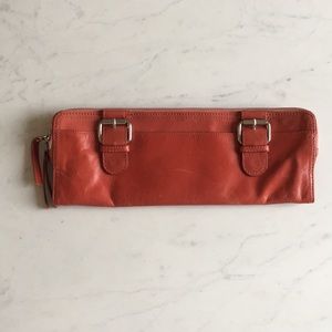 Genuine Leather Coral Clutch